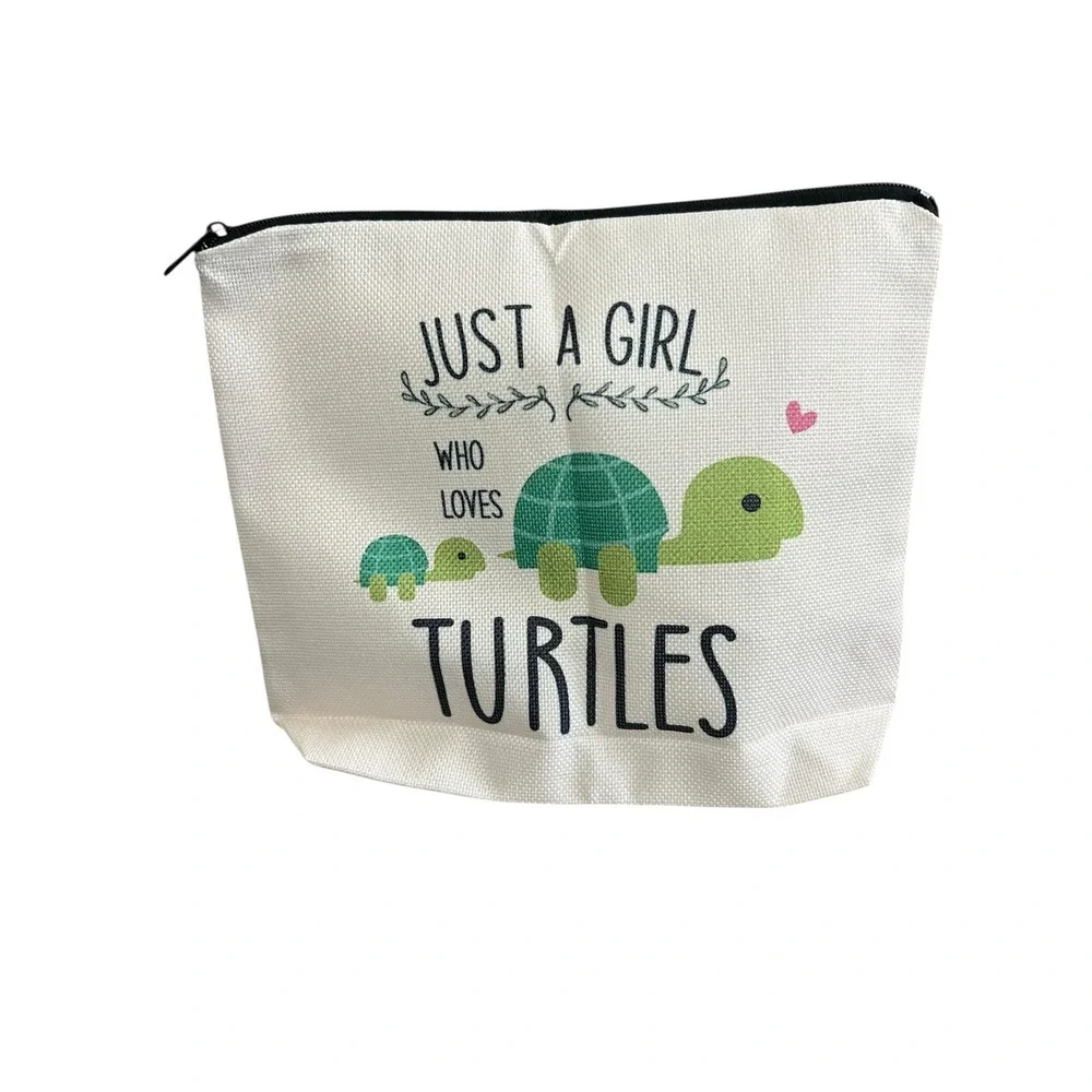 Just a Girl Who‎ Loves Turtles Makeup Cosmetic Travel Bag
